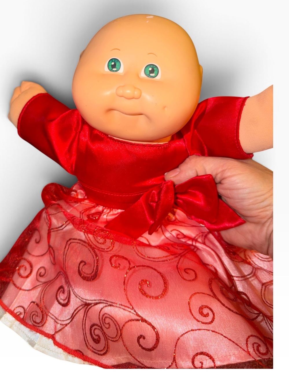 Vintage 1984 Cabbage Patch Kid Doll with Modern dress- Green Signature Stamp